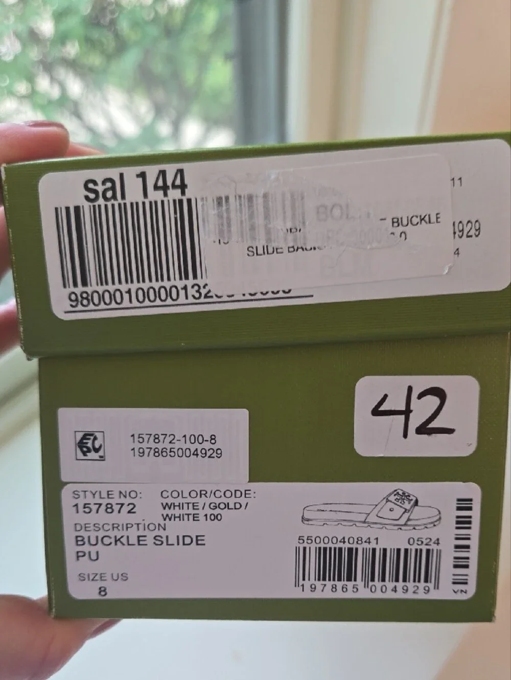 Tory Burch White Slide Sandals with Gold Logo Accent